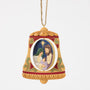 Side view of Jim Shore Rotating Holy Family Bell Ornament showing the dimensional bell shape and rotating center design.