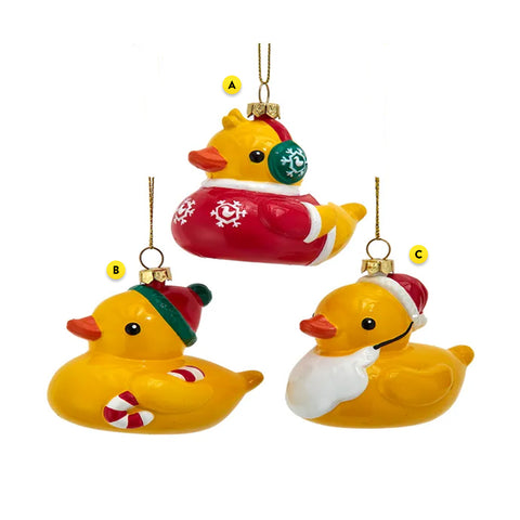 Christmas Rubber Duck Ornament D4614A Sweater D4614B Candy Cane D4614C Santa