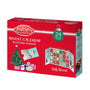 Back of Rudolph the Red-Nosed Reindeer Advent Calendar box showing daily reveal artwork and a preview of the numbered calendar doors.