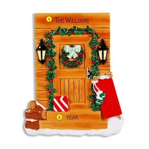 Personalized Christmas Rustic Door Ornament Great gift for the new home owner