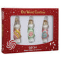 Set of three blown glass Salt Water Taffy ornaments in a 'Old World Christmas' gift box.