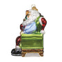 Santa sitting by a fireplace Ornament - Old World Christmas  Side look