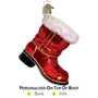 Glass Santa Boot Ornament 32060