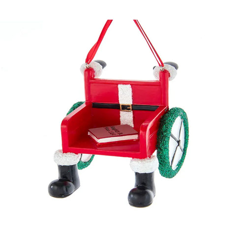 Santa Design Wheelchair Ornament H5643