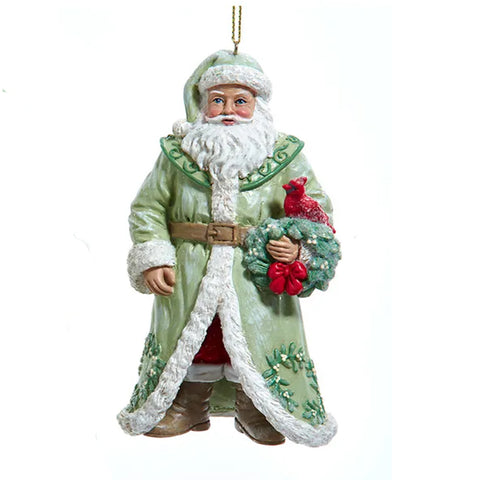 Mistletoe Santa with Cardinal Ornament