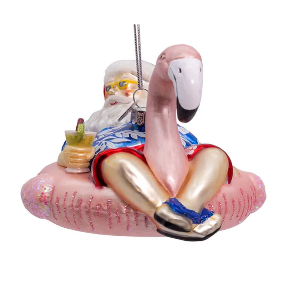 Santa in Pool Float | Santa Christmas Ornaments – Callisters Christmas