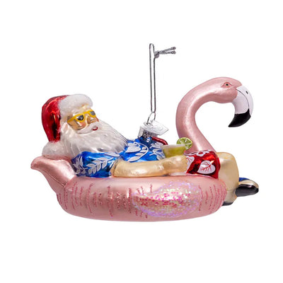 Santa in Pool Float | Santa Christmas Ornaments – Callisters Christmas