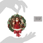 Santa and Deer Inside Wreath Ornament - Jim Shore-Size