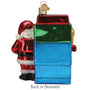 Decorative ornament of Santa Claus with a AI  bot machine on a white background back of ornament