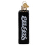 Black rectangular ornament with 'Bee Gees' logo side view on a white background