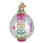 Easter egg ornament with 'Happy Easter' text on a white background side view