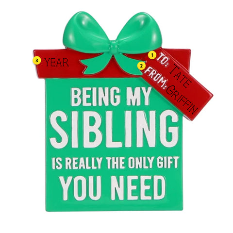 Personalized Sibling Gift Box-Red & Green Ornament OR2701