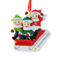 Sledding Family of 3 personalized Ornament