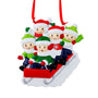 Sledding Family Of 5 Ornament Cand be personalized