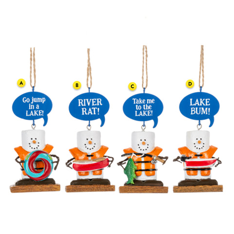 Smores Lake Ornament Assortment with Letters MX194611