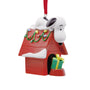 Snoopy on Festive Doghouse Ornament