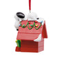 Snoopy on Festive Doghouse Ornament Back