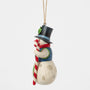 Snowman holding Candy Cane Ornament - Jim Shore