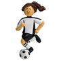 Soccer-themed female ornament black uniform on a white background 