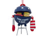 Decorative ornament resembling a barbecue grill with food items and 'Stars, Stripes & BBQ' text on a white background.