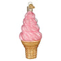 Strawberry Swirl Soft Serve Ice Cream Cone Ornament - Old World Christmas