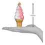 Strawberry Swirl Soft Serve Ice Cream Cone Ornament - Old World Christmas