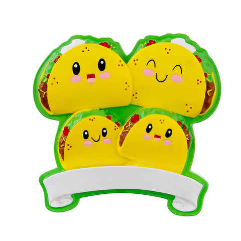 Personalized Taco Family of 4 Ornament