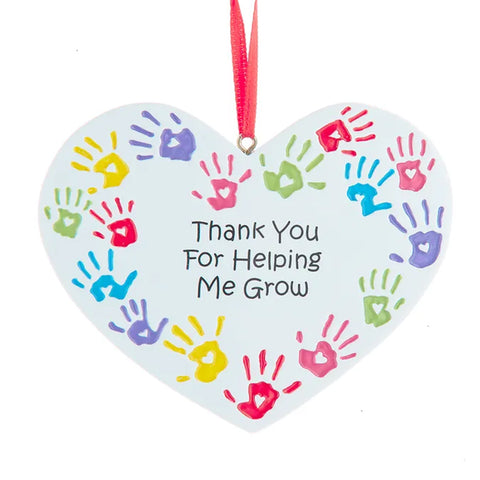 "Thank You For Helping Me Grow" Handprint Ornament W8557