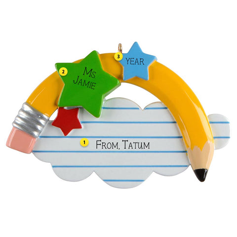 Personalized Teacher Pencil Ornament