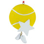 Tennis Ball Ornament with Star can be personalized