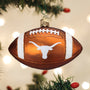 Texas Football ornament with a logo, hanging on a Christmas tree.