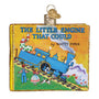 Glass Ornament Book titled 'The Little Engine That Could' by Watty Piper with colorful illustration on cover