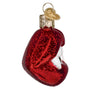 Decorative Vampire Lips ornament shaped like red lips on a white background side view