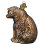 Vintage Glass bear ornament on a white background