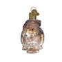 Glass ornament of a Vintage Cottontail bunny on a white background