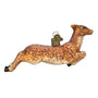 Vintage Glass deer ornament on a white background