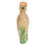 Vintage deer ornament with a green grass bass on a white background