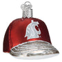 Washington State Red baseball Cap ornament with a white logo on a white background