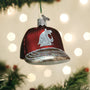 Washington State Baseball cap ornament with a logo on a Christmas tree with lights in the background