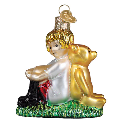 Winnie and Christopher Robin Glass Ornament - Old World Christmas