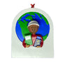 World Traveler Personalized Christmas Ornament Brown Skin Tone