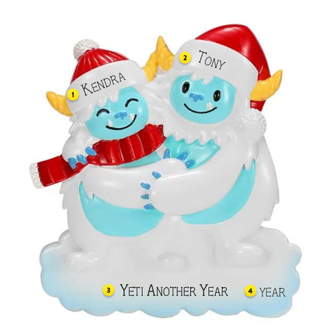 Personalized Yeti Couple Ornament