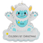 Baby Yeti Ornament Personalized for Baby's First Christmas Dated with the year