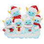 Personalized Yeti Family of 6 Ornament