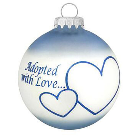 Adopted with Love Ornament - Blue Christmas Ornament