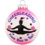 Cheerleading from Bow to Toe pink bulb with cheerleader silhouette glass ornament