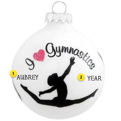Personalized Gymnastics Glass Ornament