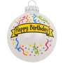 Happy Birthday Glass Christmas Ornament