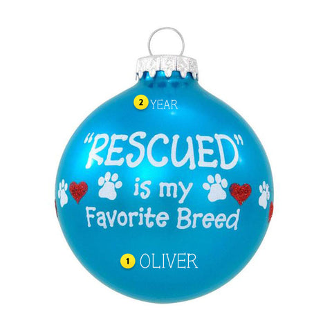 Personalized Rescued is My Favorite Breed Ornament