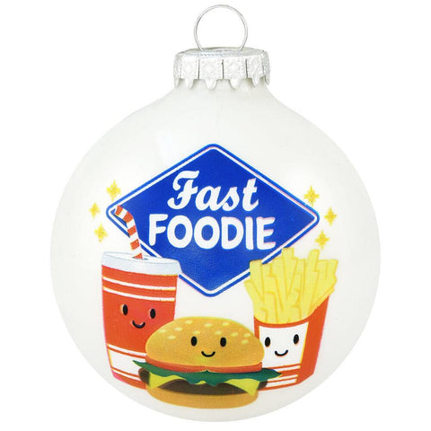 Personalized Fast Foodie Glass Bulb Ornament